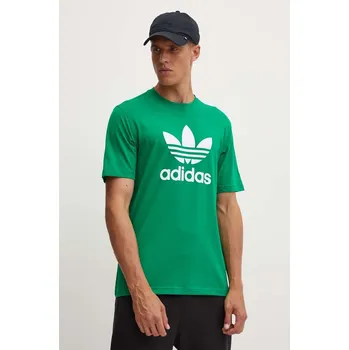 Pánské tričko Bavlněné tričko adidas Originals Trefoil IR8012 zelená 77X, vel. L