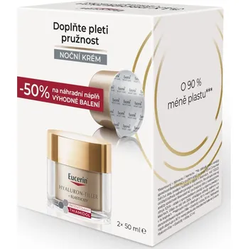 Pleťový krém Eucerin Hyaluron-Filler + Elasticity noční krém a náhradní náplň 2x50 ml