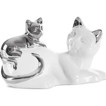 Váza DEKORAČNÍ FIGURKA CAT 20X11X12 CM BÍLÁ