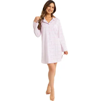 Dámská noční košile Noční košile rozepínací REGINA 168 růžová S 0
