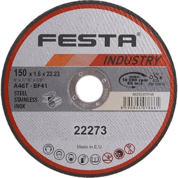 Řezný kotouč Kotouč řezný FESTA INDUSTRY na kov 150x1.6x22.2mm FESTA