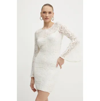 Dámské šaty Šaty Guess NICKI béžová barva, mini, W4YK67 KBSV0 W4YK67.KBSV0 01A, vel. L