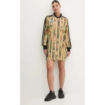 Dámské šaty Šaty adidas x Farm Rio zelená barva, mini, oversize, JD6284 70X, vel. S