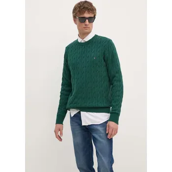 Pánská móda Bavlněný svetr Tommy Hilfiger MW0MW33132 zelená 77X, vel. M