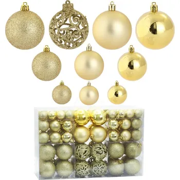 Vánoční dekorace Sada zlatých vánočních koulí, 100 ks