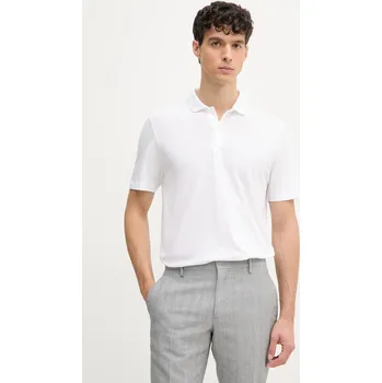 Bavlněné polo tričko BOSS bílá barva, 50539814 00X, vel. L