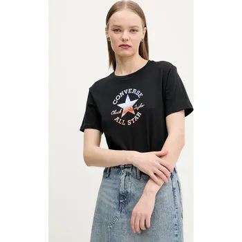 Pánské tričko Bavlněné tričko Converse černá barva, 10027385-A02 10027385.A02 99X, vel. XXS