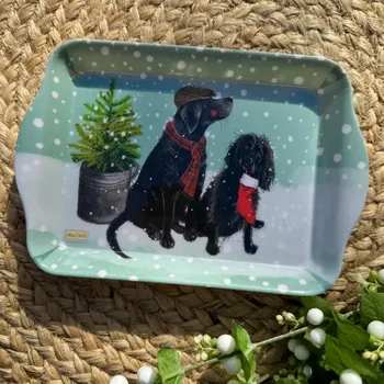 Tác Sprout's Stocking 14 x 21 cm, Alex Clark (Podnos vánoční se psem, pejsci)