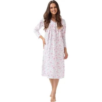 Dámská noční košile Noční košile LUNA 338 růžová-cacao L 0