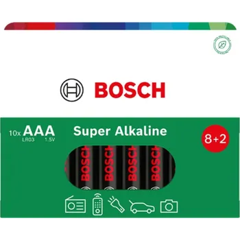 Článková baterie BOSCH Super Alkaline LR03SA10B-00 Baterie AAA, 10 ks BOSCH