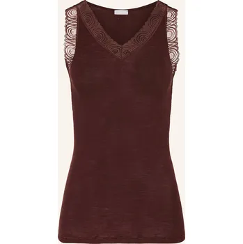 Hanro Dámský Top Woolen Lace Z Merino Vlny S Hedvábím, tmavě...
