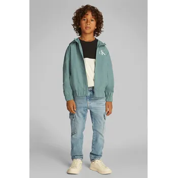 Chlapecká bunda Dětská bunda Calvin Klein Jeans tyrkysová barva, IB0IB02500 IB0IB02500.128.176.PPYA 06X, vel. 164