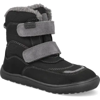 Dívčí zimní obuv Barefoot dětské zimní boty Protetika - Nut černé Velikost: 35