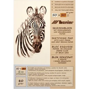 Skicovací blok 100 listový krémový / šedohnědý