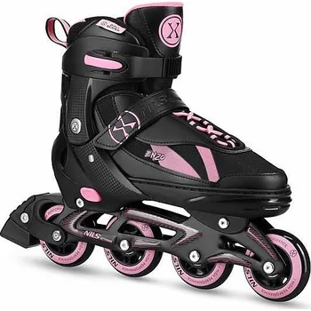 Kolečkové brusle Celoroční brusle NILS Extreme NH382 Enzo 2v1 růžové M(36-39)