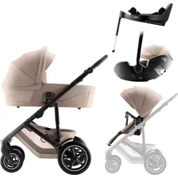 Kočárek Britax Set kočárek Smile 5Z + hluboká korba + autosedačka Baby-Safe PRO + Vario Base 5Z Style 2025 Teak