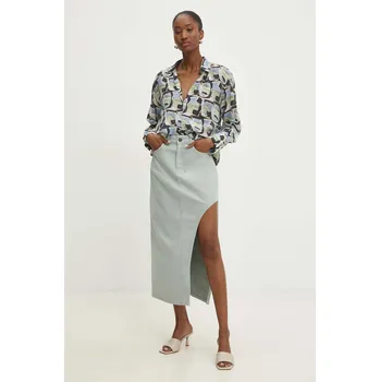 Dámská sukně Džínová sukně Answear.LAB tyrkysová barva, midi 3066..TKK 65X, vel. M