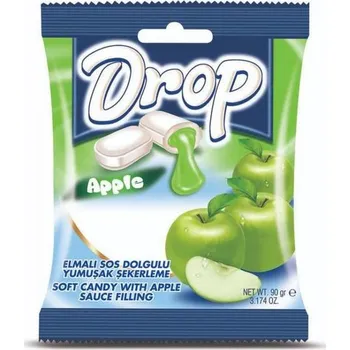 Bonbon DROP Apple měkké žvýkací bonbony s jablečnou náplní 90g