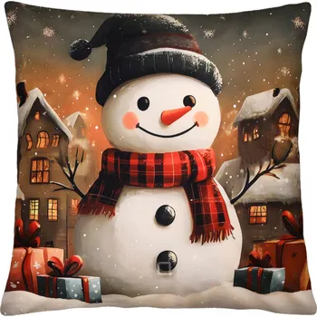 Vánoční polštář XMAS SNOWMAN II. 40x40 cm Mybesthome Varianta: Povlak na polštář, 40x40 cm