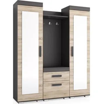 Předsíňová stěna Předsíňová stěna PS24 XL, šedá / sonoma