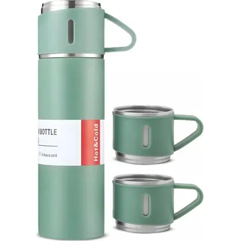 Termoska Termoska 500 ml se 3 šálky HOT&COLD, zelená