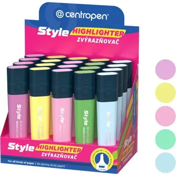 Zvýrazňovač Zvýrazňovač CENTROPEN 6252/20 pastelový, plochý