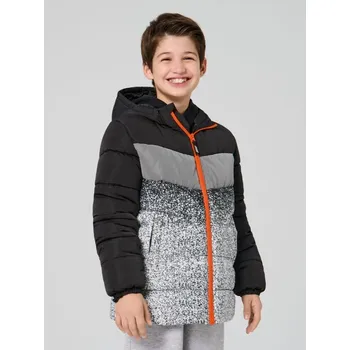 Chlapecká bunda Sinsay - Zateplená bunda s kapucí - černá - 461FC-99X - 461FC-99X-146