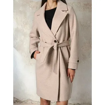 Dámský kabát Sinsay - Kabát s páskem k uvázání - béžová - 585FH-02M - 585FH-02M-L