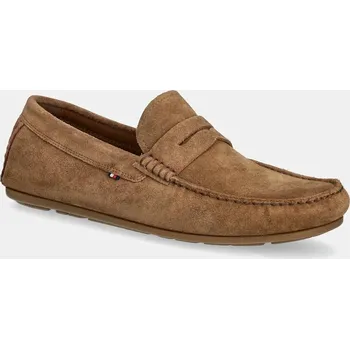 Dámská obuv Semišové mokasíny Tommy Hilfiger CASUAL SUEDE DRIVER FM0FM04998 hnědá 82X, EUR 41