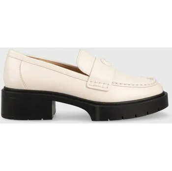 Dámská obuv Kožené mokasíny Coach Leah Loafer CB990.CHK béžová 01X, EUR 41