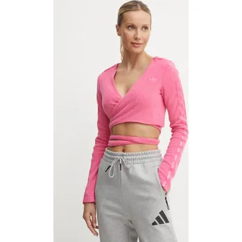 Dámský svetr Kardigan adidas Originals dámský, růžová barva, lehký, JN3012 30X, vel. XL