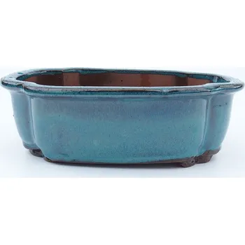 Květináč Miska 26 x 20 x 8,5 cm barva modrozelená