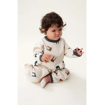 Kojenecké tepláky Liewood Loup Baby Printed Sweatpants LW19475 béžová 08X, vel. 56