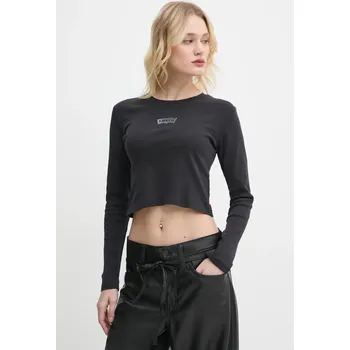 Pánské tričko Bavlněné tričko s dlouhým rukávem Levi's A8796 černá 99X, vel. S