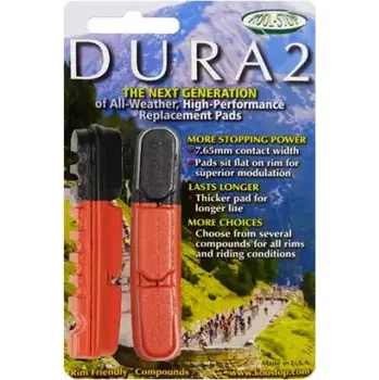 Brzda na kolo Kool Stop Dura-Type 2 brzdové gumičky losos/černá