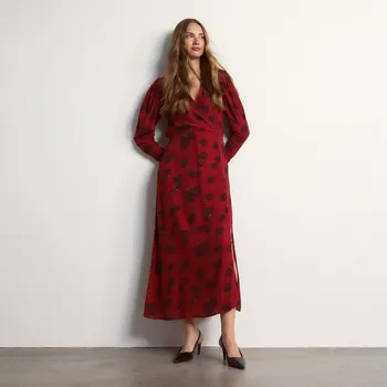 Dámské šaty Reserved - Maxi šaty s květinový vzorem - červená - 292JA-33X - 292JA-33X-XS