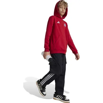 Chlapecká mikina Dětská mikina adidas Performance FCBIDS HD červená barva, s kapucí, hladká, IT4134 33X, vel. 176