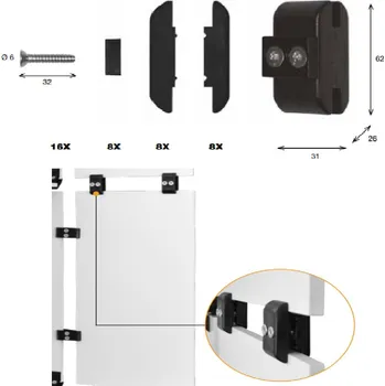 Dílenský regál ARTPLAST Nábytková spojka 180 - sada 8ks ARTPLAST