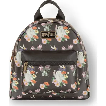 Městský batoh Bioworld Batoh černý s květinami a Hedvikou, Harry Potter