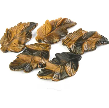 Sběratelství Tygří oko list řezba 40mm