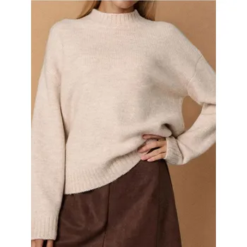 Dámský svetr Sinsay - Svetr basic - béžová - 233FJ-02M - 233FJ-02M-S