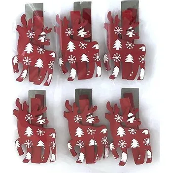 Vánoční dekorace Dekorativní kolíčky s motivem Sob 6ks