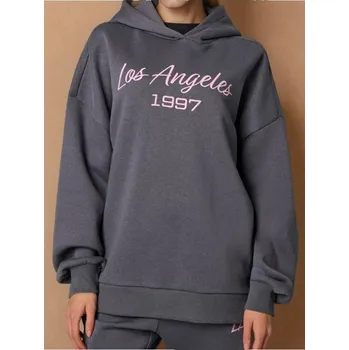 Dámská mikina Sinsay - Mikina s&nbsp;kapucí - šedá - 034FJ-86X - 034FJ-86X-S