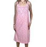 Namky Dámská bavlněná růžová noční košile s krátkým rukávem ANDREA Barva: Růžová, Velikost: XL