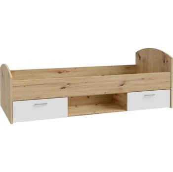 Postel Jednolůžková postel s úložným prostorem URO 90x200 cm dub artisan/bílá