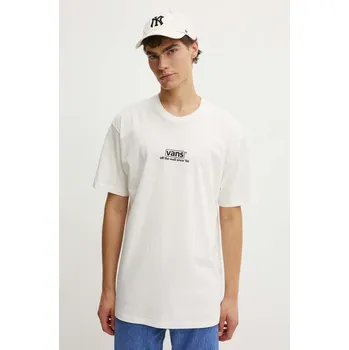 Bavlněné tričko Vans VN000HFFFS81 béžová 01B, vel. M