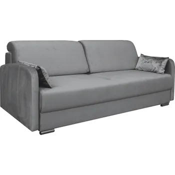 Pohovka Rozkládací pohovka Coria šedá 3místná s úložným prostorem na lůžkoviny do obýváku