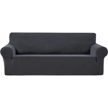 Napínací potah Univerzální napínací potah na pohovku - Tmavě šedý Fleece, trojmístná sedačka