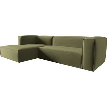 Pohovka Cosmopolitan Design Zelená sametová rohová pohovka Mackay 282 cm, levá