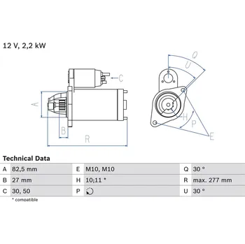 Autoelektrika Startér BOSCH 0 986 014 660